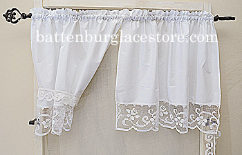 Windows Panel. Tuscany Lace 30in x 24in drop. (pair)